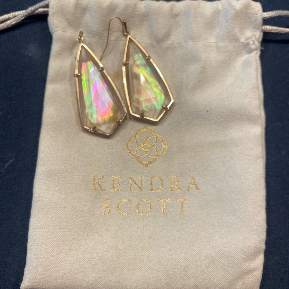 Kendra Scott Gold and Iridescent Drop Earrings